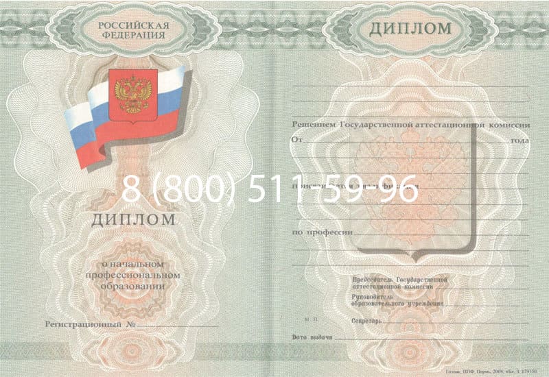 Купить Диплом о начальном образовании  2007-2009 годов в Нижнекамске